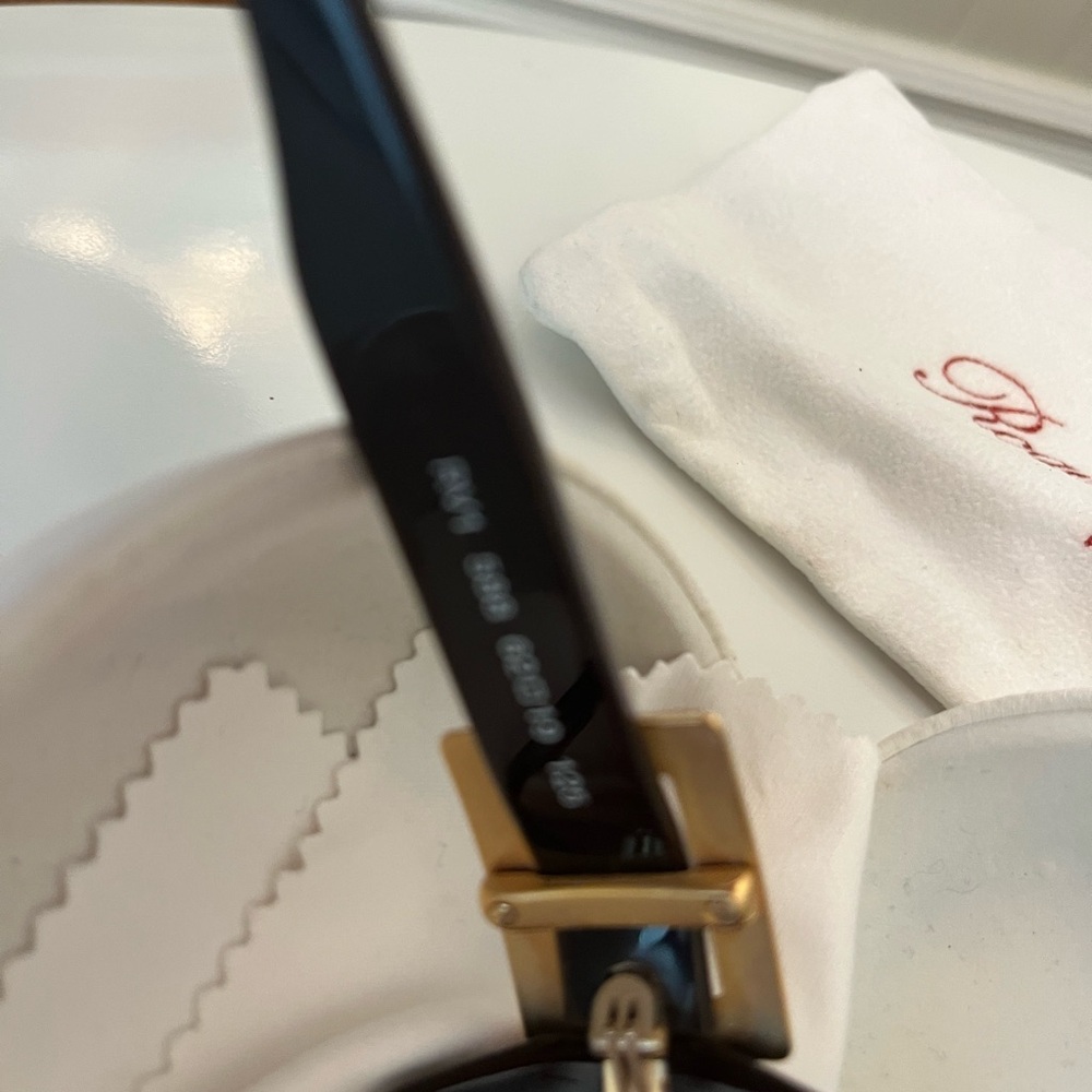 Roger Vivier dark Brown and gold accent Sunglasses with hard and soft case - Picture 5 of 8